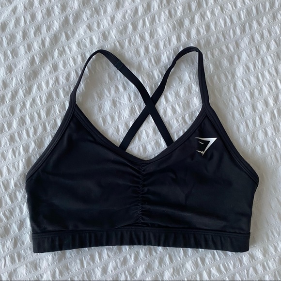 Gymshark Other - GymShark small black ruched sports training bra